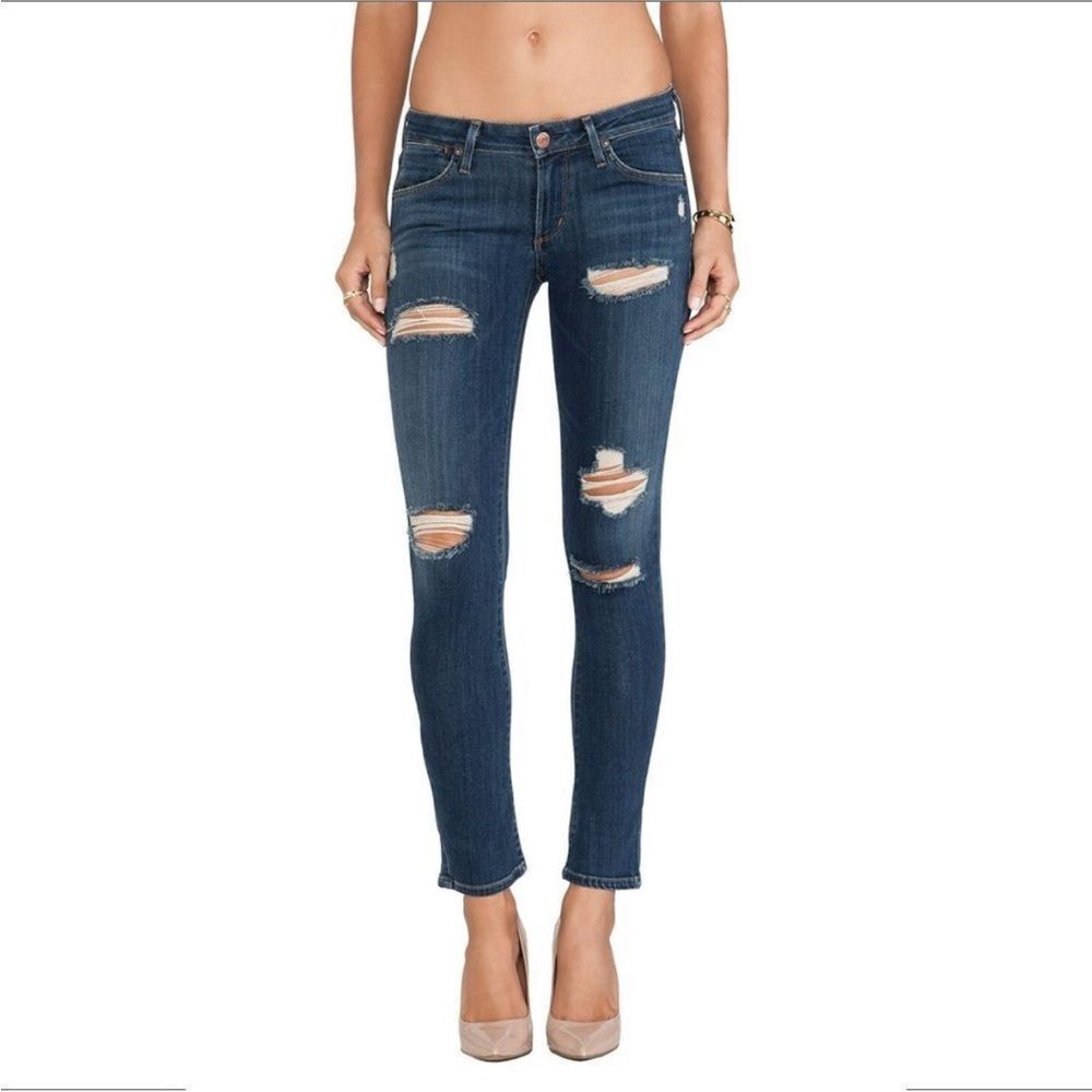 AGOLDE | Chloe Distressed Low Rise Skinny Jeans Women’s Size 25 (0)